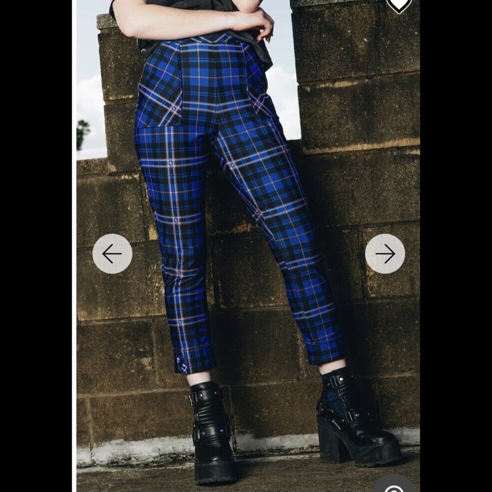 SOLD Sz med (fits like Lg) Blackmilk Ravenclaw Tartan Cuffed Pants